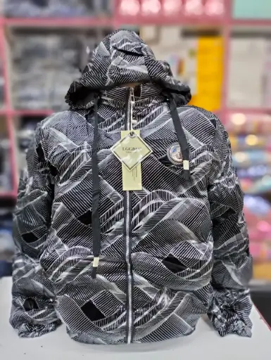 Silver printed puff jacket